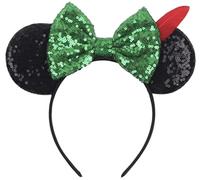 CLGIFT Peter Pan Ears, Neverland Mickey Ears, green blue minnie ears, Rainbow Sparkle Mouse Ears,Classic Red Sequin Minnie Ears (Peter Pan)