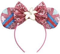 CLGIFT Rose Gold, Iridescent, Silver, Blue, Rainbow Sparkle, and Classic Red Sequin Mouse Ears (Mulan)