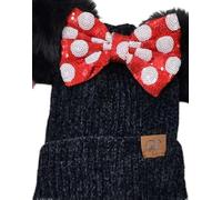 CLGIFT Rose Gold Minnie Ears Beanie, Winter Mickey Beanie, Holiday Winter Christmas, Minnie Fall Hat (Black/Polka)