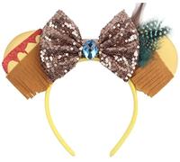 CLGIFT Rose gold Minnie Ears, Bohemian ears, Iridescent Minnie Ears, Silver gold blue minnie ears, Rainbow Sparkle Mouse Ears,Classic Red Sequin Minnie Ears (Pocahontas)