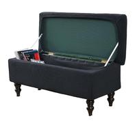 CLGTY Stretch Storage Ottoman Bench Slipcovers, Checkered Ottoman Cover Rectangle Removable Footrest Stool Covers Non Slip Furniture Protector Washable For Bedroom Hotel-black-Large