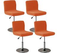 CLGTY Velvet Bar stool covers with backs 4 pack, Stretch Swivel bar stool seat covers Removable stool cover with Elastic Bottom for Kitchen Bar counter-brown-4 pack