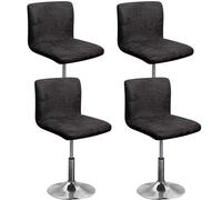 CLGTY Waterproof Bar stool covers with backs, 4 pack Stretch PU Leather Swivel bar stool seat covers Stain Resistant Washable stool cover with Elastic Bottom for Pub Dining Room-black-4 pack