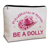 CLHHM In a World Full of Jolenes Be a Dolly Makeup Bag, Pink, Zipper