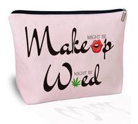 CLHHM Makeup Bag,Pink Gifts for Women Who Have Everything, Makeup or Cute Marijuana Print Travel Toiletry Bag Gifts for Friends, Woman, Sisters and Daughters, Halloween, Birthdays, Christmas, Pink