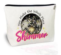 CLHHM Sparkling Music Lovers Makeup Bag, Music Lovers Singer's Merch Present, Women’s Gift for Concerts, Birthdays, Travel, You Make The Whole Place Shimer Makeup Bag