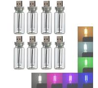clhjinruoliu Car USB Night Light Touch Dimmable LED Filament Lamp, USB Touch Night Light Retro Car Interior Atmosphere Mini Decorative Lights for Cars, Bedrooms, Camping, Parties,8PCS
