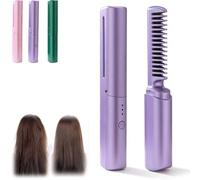 clhjinruoliu Ceramic Hairdressing Comb Smooth, Cedar and Ash Ceramic Comb, Latest Hairdressing Combs, Cordless 2-in-1 Touch-Up Combs, 3 Adjustable Temp, Frizz-Free Hair,Purple,2PCS