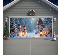 Clhjinruoliu Christmas Garage Door Banner Cover Decorations, Garage Door Covers Large Christmas Backdrop Decorations, Merry Xmas Backdrop Banner for Indoor Outdoor Party,Snowman,6.5 * 5FT