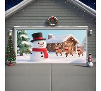 Clhjinruoliu Christmas Garage Door Banner Cover Decorations, Garage Door Covers Large Christmas Backdrop Decorations, Merry Xmas Backdrop Banner for Indoor Outdoor Party,Snow,8 * 7FT