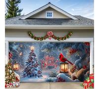 clhjinruoliu Christmas Garage Door Cover, Garage Buddy-Christmas Garage Door Banner,Snow Buddy Holiday Christmas Garage Door Decorations, Xmas Home Yard Backdrops for Photography,K,7 * 8FT