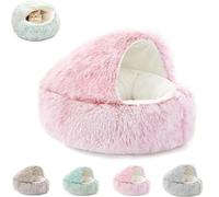 Clhjinruoliu Cozy Cocoon Dog Bed, Cozy Cocoon Pet Bed for Dogs, Cat Dog Bed with Cover, Plush Dogs Beding Cave for Small Medium Large, Soft and Calming,Pink,15.7in