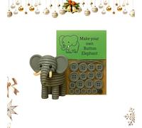clhjinruoliu DIY Button Highland Cow Craft Kit, Animal Theme Fun Christmas, Button Christmas Tree Ornament Kit Contains a variety of animals, DIY Ornaments Kits, Perfect for Beginners,Elephant