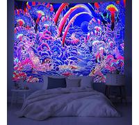clhjinruoliu Fluorescent Tapestry Glow-in-The-Dark Wallpaper Personalized Decorative Tapestry Fabric UV Printed Background Fabrics,C,310x210cm/120 * 80inch