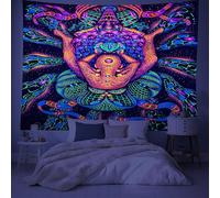 clhjinruoliu Fluorescent Tapestry Mandala Fantasy Butterfly Decorative Background Cloth UV Print Pie Wall Photography Background Cloth,A,310x210cm/120 * 80inch