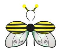 clhjinruoliu Kids Ladybug Wing Halloween Cosplay Costume Ladybird/Bee Wings with Headband Set for Girls Boys,Bee