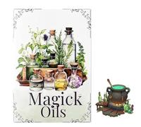 clhjinruoliu Magick Oils Quick Reference Book, 35-Page Magical Oil Making Guide, Beginner Witches and Herbal Recipes, Kitchen Witch Spells & Herb Magic Guide, 54 Attributes, Relationships and Uses