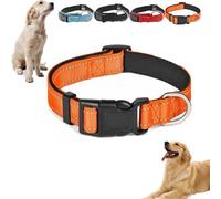 clhjinruoliu Magnetic Dog Collar, Double-Layer Fabric with Breathable and Reflective Design, Collar for Senior Dog, Adjustable Fit Dogs and Cats of Different Sizes,Orange,1PC