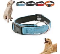 clhjinruoliu Magnetic Dog Collar, Double-Layer Fabric with Breathable and Reflective Design, Collar for Senior Dog, Adjustable Fit Dogs and Cats of Different Sizes,Blue,1PC