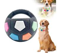 clhjinruoliu The Dog Calming Ball with Handle, Pet Dog Football Shape Toy, Squeaks, Can Float in Water, Tennis Ball Inside Intrigues Any Dog, Relieve Anxiety and Keep Your Dogs Happy,Black and Multic