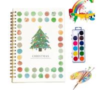 clhjinruoliu Water Color Workbook, Animals Flowers Ocean Water Coloring Book, Nature Scenes Paint Set Art Crafts, Beginner-Friendly Watercolor Workbook,Christmas