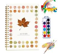 clhjinruoliu Water Color Workbook, Animals Flowers Ocean Water Coloring Book, Nature Scenes Paint Set Art Crafts, Beginner-Friendly Watercolor Workbook,Autumn