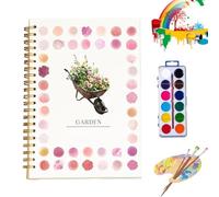 Clhjinruoliu Water Color Workbook, Animals Flowers Ocean Water Coloring Book, Nature Scenes Paint Set Art Crafts, Beginner-Friendly Watercolor Workbook,Garden