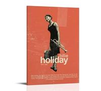 CLHWWPY Billie Holiday Great Singer Retro Music Album Cover Canvas Poster Wall Art Decorative Painting Bedroom Painting Posters 16x24inch(40x60cm) Frame-style