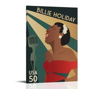 CLHWWPY Billie Holiday Great Singer Retro Music Album Cover Canvas Poster Wall Art Decorative Painting Bedroom Painting Posters 08x12inch(20x30cm) Frame-style