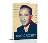 CLHWWPY Bing Crosby Great Singer Retro Music Album Cover Canvas Poster Wall Art Decorative Painting Bedroom Painting Posters 20x30inch(50x75cm) Frame-style