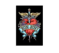 CLHWWPY Bon Jovi Great Singer Retro Music Album Cover Canvas Poster Wall Art Decorative Painting Bedroom Painting Posters 20x30inch(50x75cm) Unframe-style