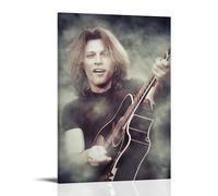 CLHWWPY Bon Jovi Great Singer Retro Music Album Cover Canvas Poster Wall Art Decorative Painting Bedroom Painting Posters 12x18inch(30x45cm) Frame-style