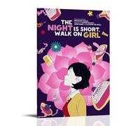 CLHWWPY The Night Is Short, Walk on Girl Hot-Blooded Anime And Dynamic Anime Canvas Poster Wall Art Decorative Painting Bedroom Painting Posters 12x18inch(30x45cm) Frame-style