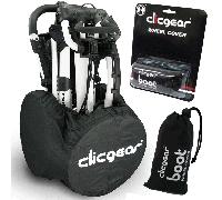 CLICGEAR 3.5+ GOLF TROLLEY WHEEL COVERS / KEEP YOUR CAR BOOT CLEAN