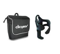 Clicgear Accessory Bag, Black/White, 6" x 3.5" & Cup Holder XL, Black