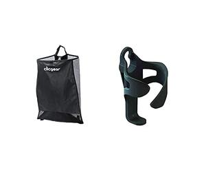 Clicgear Mesh Golf Trolley Storage Net, Black, & Golf Trolley Cup Holder XL, Black