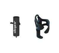 Clicgear Trolley Umbrella Holder, Black, & Golf Trolley Cup Holder XL, Black