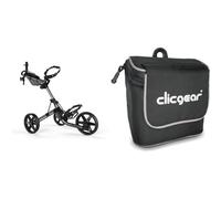 Clicgear Unisex 4.0 4 0 Trolley Silver, Silver, One Size UK Golf Trolley Accessory Bag, Black/White, 6" x 3.5"