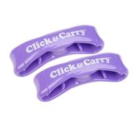 Click & Carry Grocery Purple Bag Carrier with Soft Cushion Grip. Use as a Hands Free Grocery Bag Carrier, Plastic Bag Holder, Sports Gear Carrier & More. Click and Carry with Ease