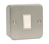 Click CL010 Metal Clad 10AX 1 Gang 1 Way Plate Switch