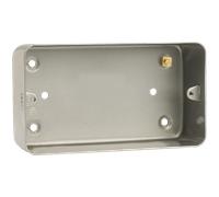 Click CL086 Metal Clad 2 Gang 40mm Deep Mounting Box (No Knockouts)