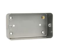 Click CL088 Metal Clad 2 Gang 50mm Deep Mounting Box