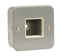 Click CL402 Metal Clad 1 Gang MiniGrid Unfurnished Plate - 2 Aperture