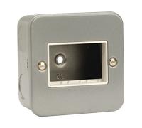 Click CL403 Metal Clad 1 Gang MiniGrid Unfurnished Plate - 3 Aperture
