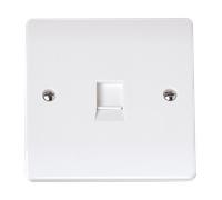 Click Curva CCA115 White Moulded RJ11 Telephone Socket - Ireland/US