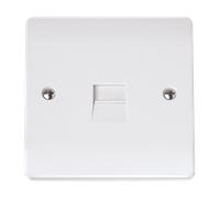 Click Curva CCA119 White Moulded Single Telephone Socket - Master