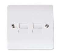 Click Curva CCA122 White Moulded Twin Telephone Socket - Master
