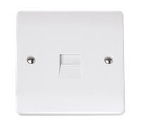 Click Curva CCA124 White Moulded Single Telephone Socket - Secondary