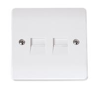 Click Curva CCA127 White Moulded Twin Telephone Socket - Secondary