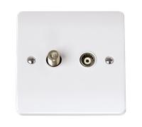Click Curva CCA157 White Moulded Isolated Satellite And Coaxial